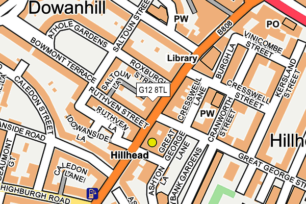 G12 8TL map - OS OpenMap – Local (Ordnance Survey)