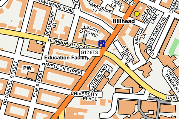 G12 8TS map - OS OpenMap – Local (Ordnance Survey)