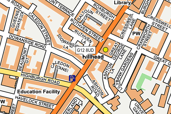 G12 8UD map - OS OpenMap – Local (Ordnance Survey)