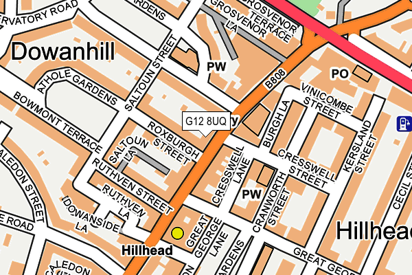 G12 8UQ map - OS OpenMap – Local (Ordnance Survey)