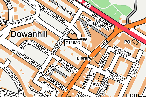 G12 9AQ map - OS OpenMap – Local (Ordnance Survey)