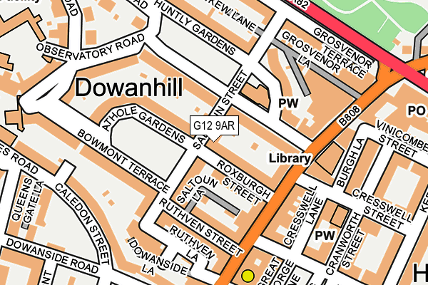 G12 9AR map - OS OpenMap – Local (Ordnance Survey)