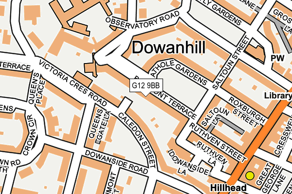 G12 9BB map - OS OpenMap – Local (Ordnance Survey)