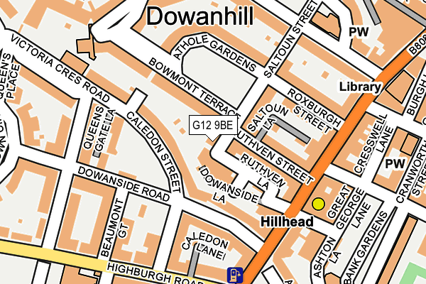 G12 9BE map - OS OpenMap – Local (Ordnance Survey)