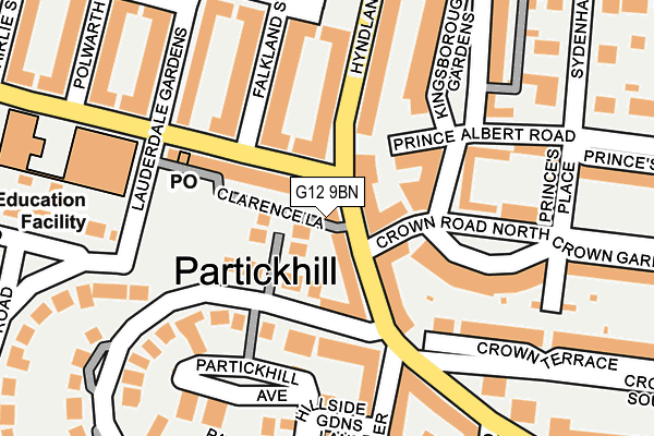 G12 9BN map - OS OpenMap – Local (Ordnance Survey)