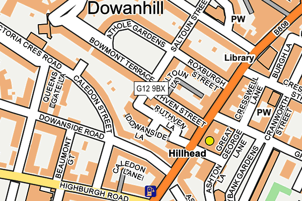 G12 9BX map - OS OpenMap – Local (Ordnance Survey)