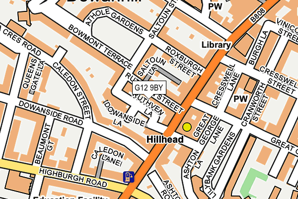 G12 9BY map - OS OpenMap – Local (Ordnance Survey)