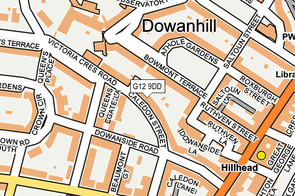 G12 9DD map - OS OpenMap – Local (Ordnance Survey)