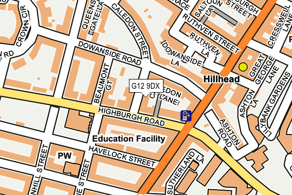 G12 9DX map - OS OpenMap – Local (Ordnance Survey)