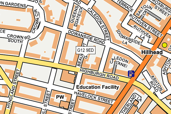 G12 9ED map - OS OpenMap – Local (Ordnance Survey)