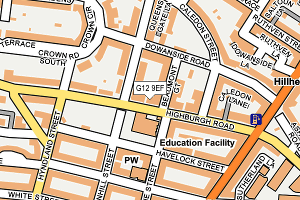 G12 9EF map - OS OpenMap – Local (Ordnance Survey)