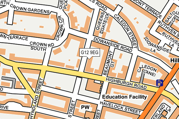 G12 9EG map - OS OpenMap – Local (Ordnance Survey)