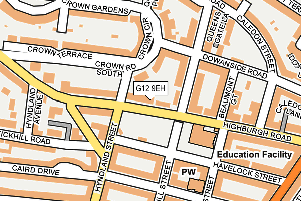 G12 9EH map - OS OpenMap – Local (Ordnance Survey)