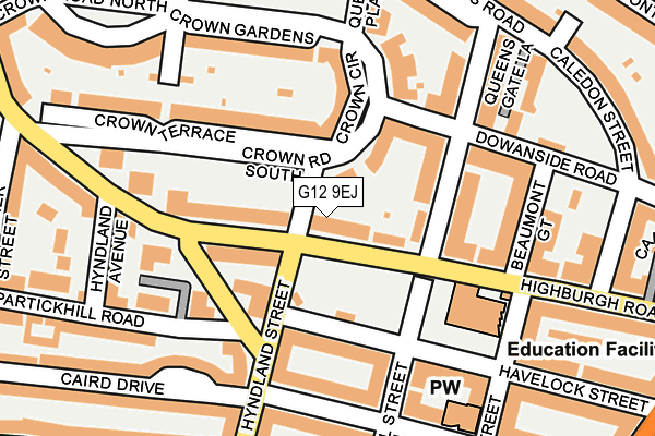 G12 9EJ map - OS OpenMap – Local (Ordnance Survey)