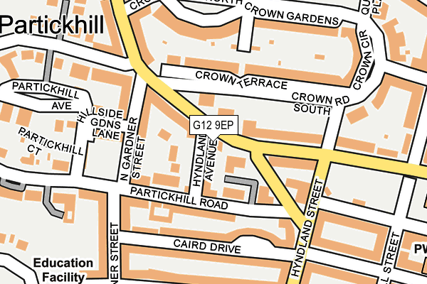 G12 9EP map - OS OpenMap – Local (Ordnance Survey)