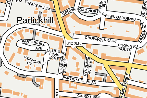 G12 9ER map - OS OpenMap – Local (Ordnance Survey)