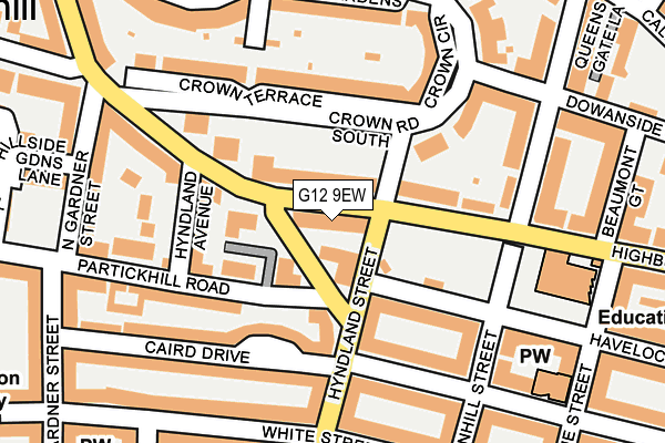 G12 9EW map - OS OpenMap – Local (Ordnance Survey)