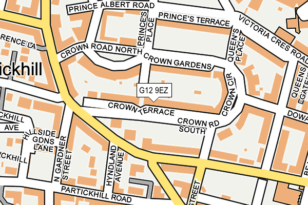 G12 9EZ map - OS OpenMap – Local (Ordnance Survey)