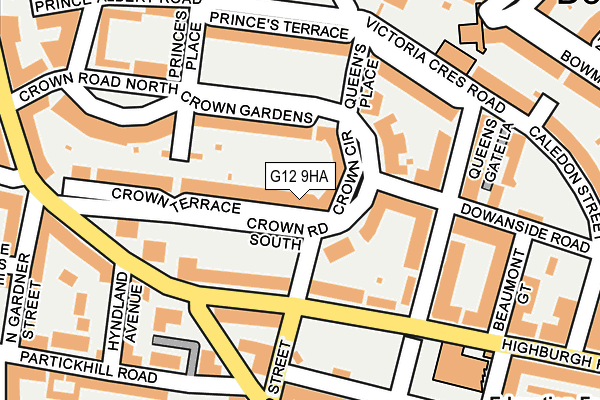 G12 9HA map - OS OpenMap – Local (Ordnance Survey)