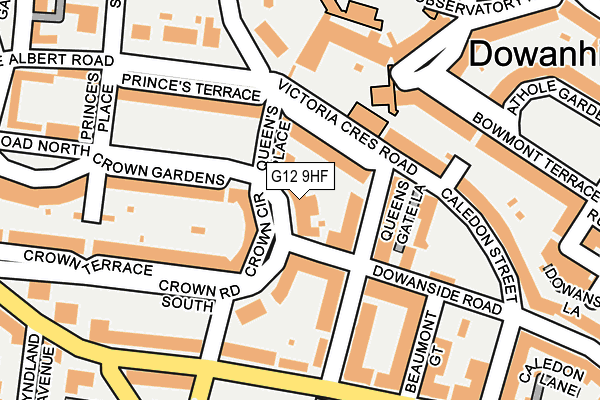 G12 9HF map - OS OpenMap – Local (Ordnance Survey)