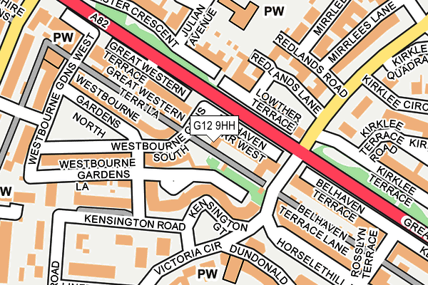 G12 9HH map - OS OpenMap – Local (Ordnance Survey)