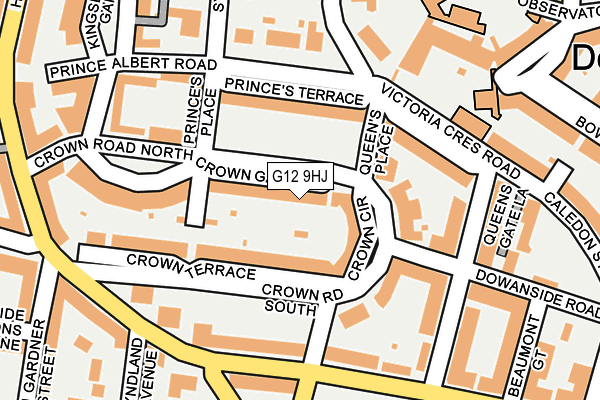 G12 9HJ map - OS OpenMap – Local (Ordnance Survey)