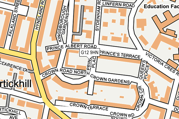 G12 9HN map - OS OpenMap – Local (Ordnance Survey)