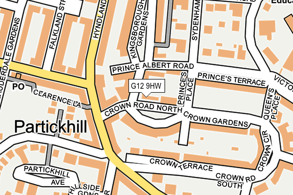 G12 9HW map - OS OpenMap – Local (Ordnance Survey)