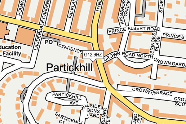 G12 9HZ map - OS OpenMap – Local (Ordnance Survey)