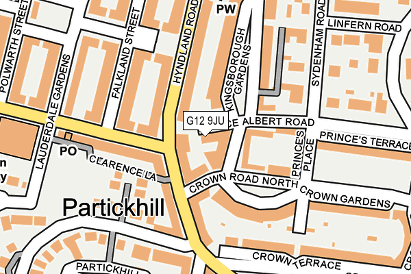 G12 9JU map - OS OpenMap – Local (Ordnance Survey)