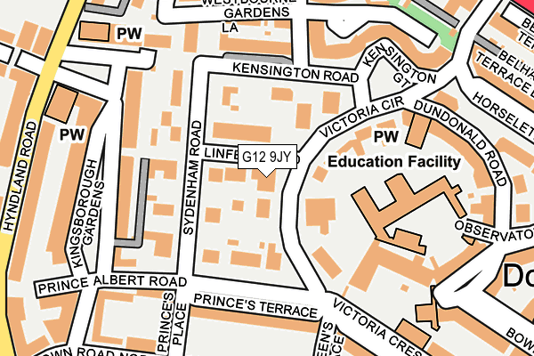 G12 9JY map - OS OpenMap – Local (Ordnance Survey)
