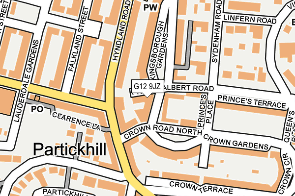 G12 9JZ map - OS OpenMap – Local (Ordnance Survey)