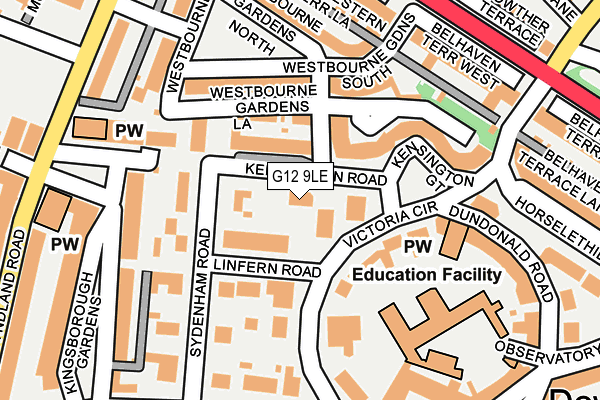 G12 9LE map - OS OpenMap – Local (Ordnance Survey)