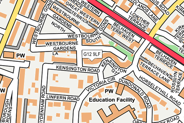 G12 9LF map - OS OpenMap – Local (Ordnance Survey)