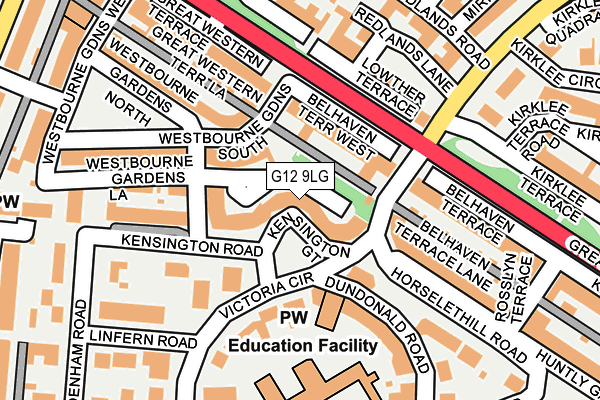 G12 9LG map - OS OpenMap – Local (Ordnance Survey)