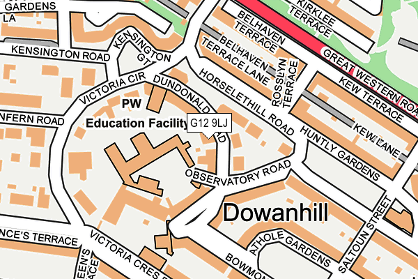 G12 9LJ map - OS OpenMap – Local (Ordnance Survey)