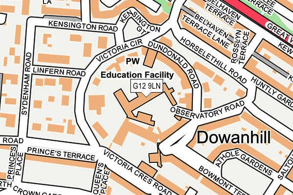 G12 9LN map - OS OpenMap – Local (Ordnance Survey)