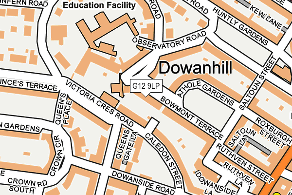 G12 9LP map - OS OpenMap – Local (Ordnance Survey)