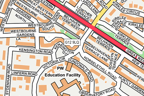 G12 9LQ map - OS OpenMap – Local (Ordnance Survey)