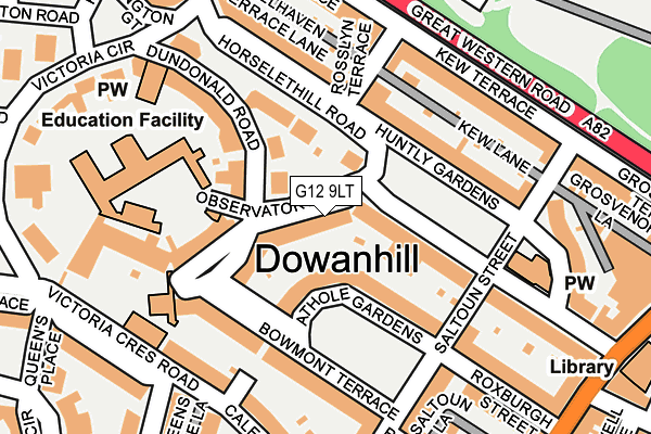 G12 9LT map - OS OpenMap – Local (Ordnance Survey)