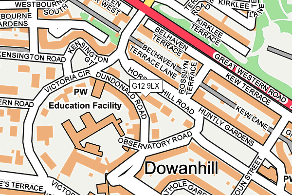 G12 9LX map - OS OpenMap – Local (Ordnance Survey)