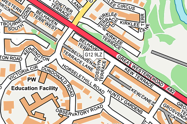 G12 9LZ map - OS OpenMap – Local (Ordnance Survey)