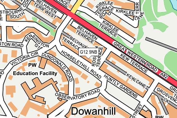 G12 9NB map - OS OpenMap – Local (Ordnance Survey)