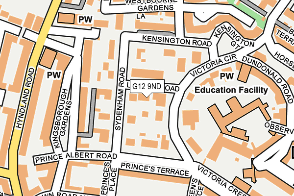 G12 9ND map - OS OpenMap – Local (Ordnance Survey)