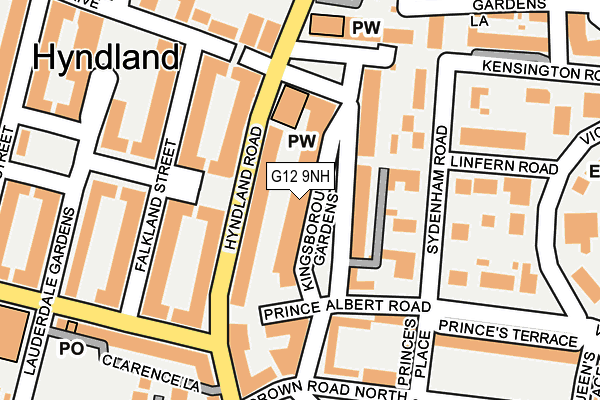 G12 9NH map - OS OpenMap – Local (Ordnance Survey)