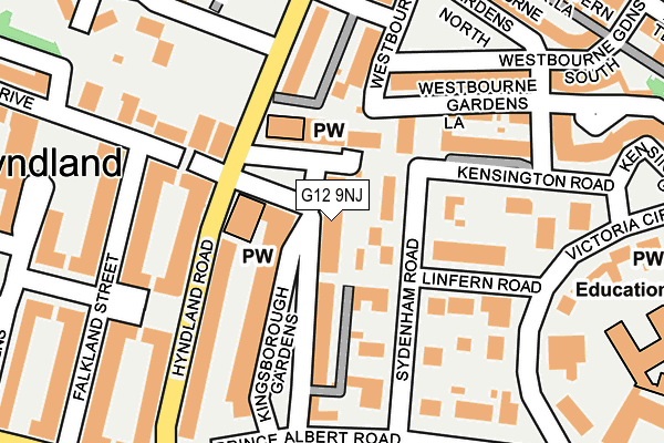 G12 9NJ map - OS OpenMap – Local (Ordnance Survey)