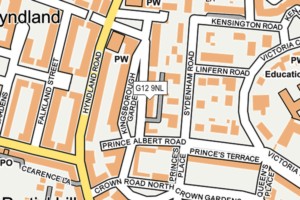 G12 9NL map - OS OpenMap – Local (Ordnance Survey)