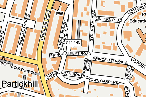 G12 9NN map - OS OpenMap – Local (Ordnance Survey)