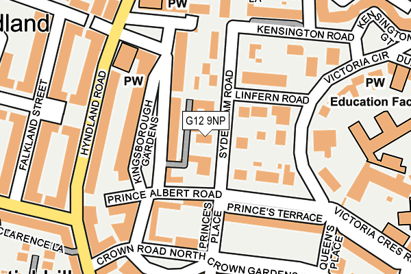 G12 9NP map - OS OpenMap – Local (Ordnance Survey)