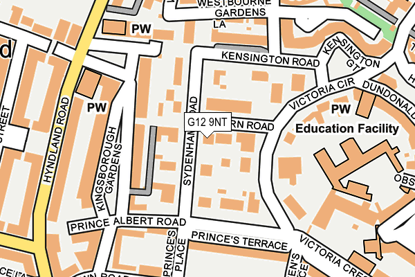 G12 9NT map - OS OpenMap – Local (Ordnance Survey)